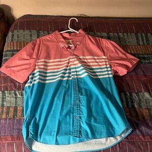 Chubbies Pink and Blue Striped Casual Shirt